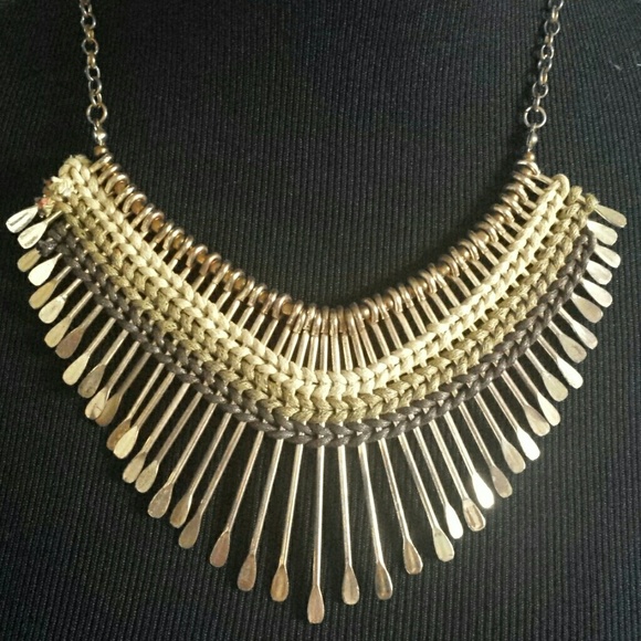 Lucky Brand Jewelry - Bronze Tribal Woven Festival Boho Necklace