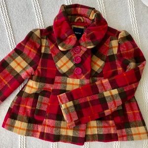 Gap Kids girl winter jacket in pink plaid size 6