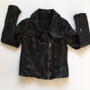 All Saints Leather Jacket Black Women's Small