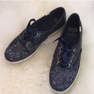 Kate Spade Black Sequins Keds 8 NWB