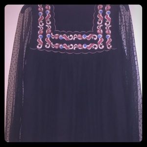 Sugar Lips mesh embroidered peasant top