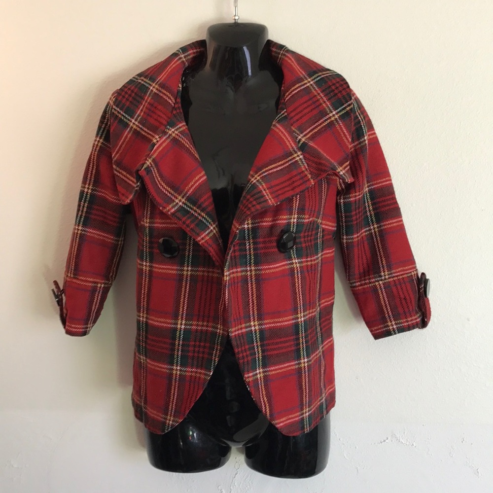 Christmas plaid jacket. Like new. Sm. 🌲