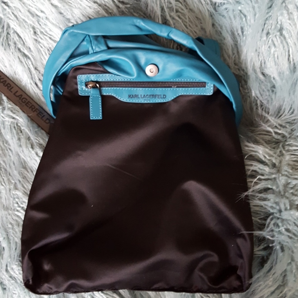 Karl Lagerfeld Teal Alphabet "KL" Tote - Picture 5 of 5
