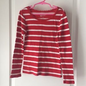 Kid red and white striped top