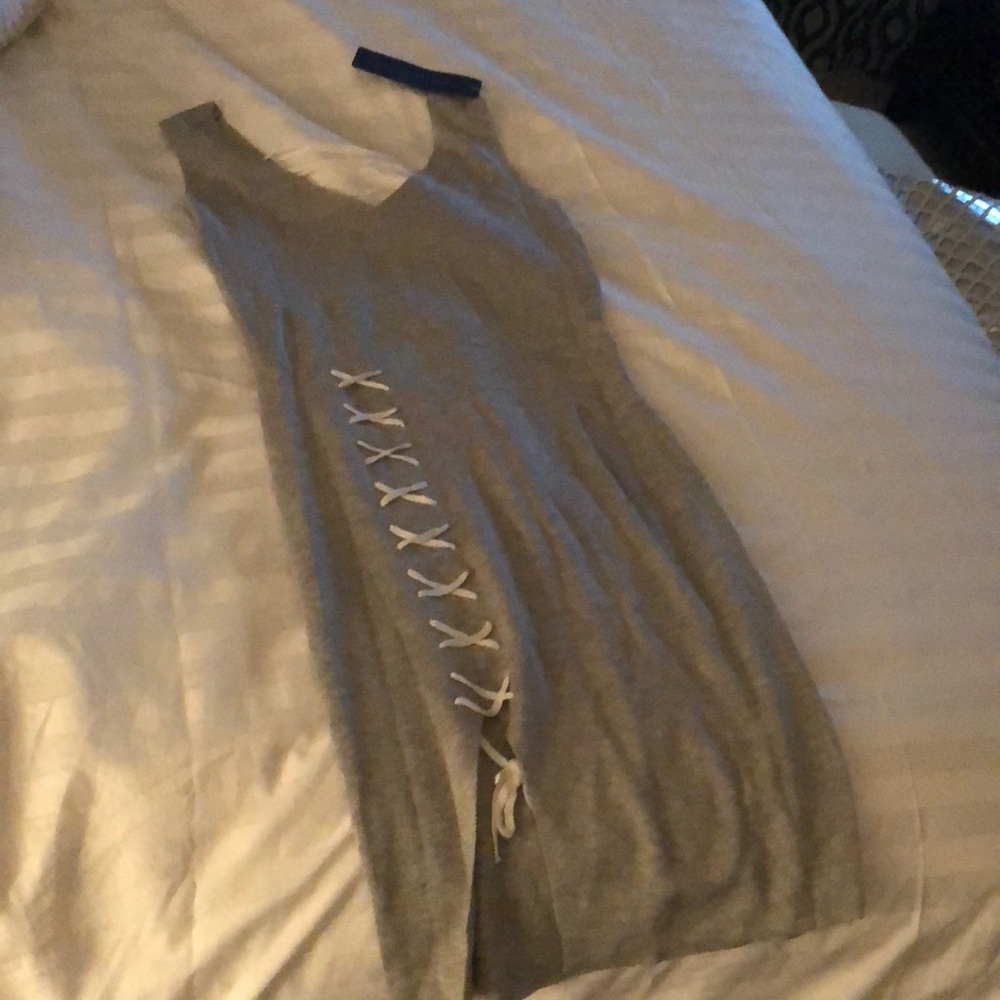 Grey lace up dress new