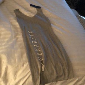Grey lace up dress new