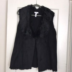 Chic Faux Fur/Suede Sweater Vest NWOT