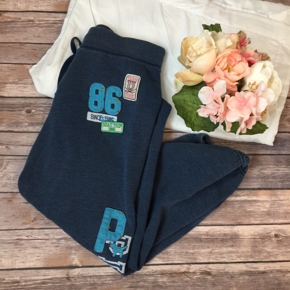 PINK Victoria's Secret Pants - VS PINK | My Fav Sweats Blue With Patches Size M