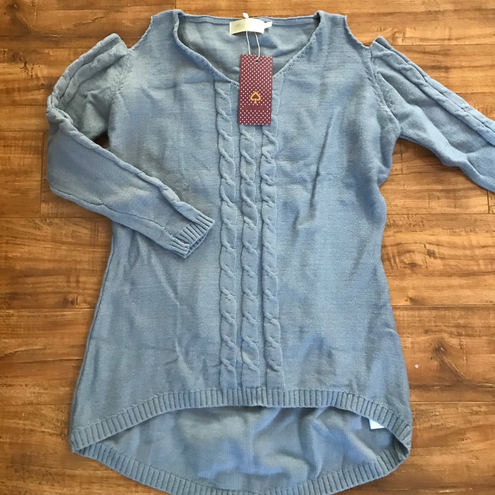Large cold shoulder sweater