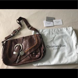 Authentic Christian Dior Gaucho Bag Leather