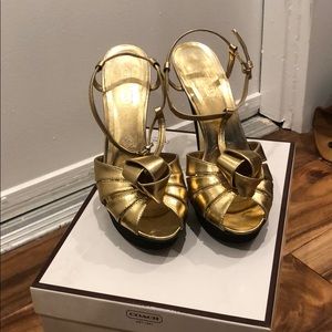 Coach Anjelica Metallic gold shoes