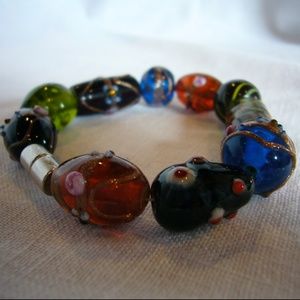 Handmade glass beads bracelet