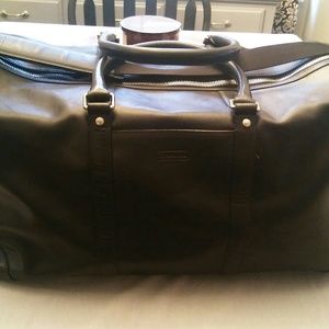 Mens weekender Authentic Coach black leather bag