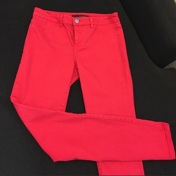 Red Calvin Klein Jeggings - Picture 1 of 4