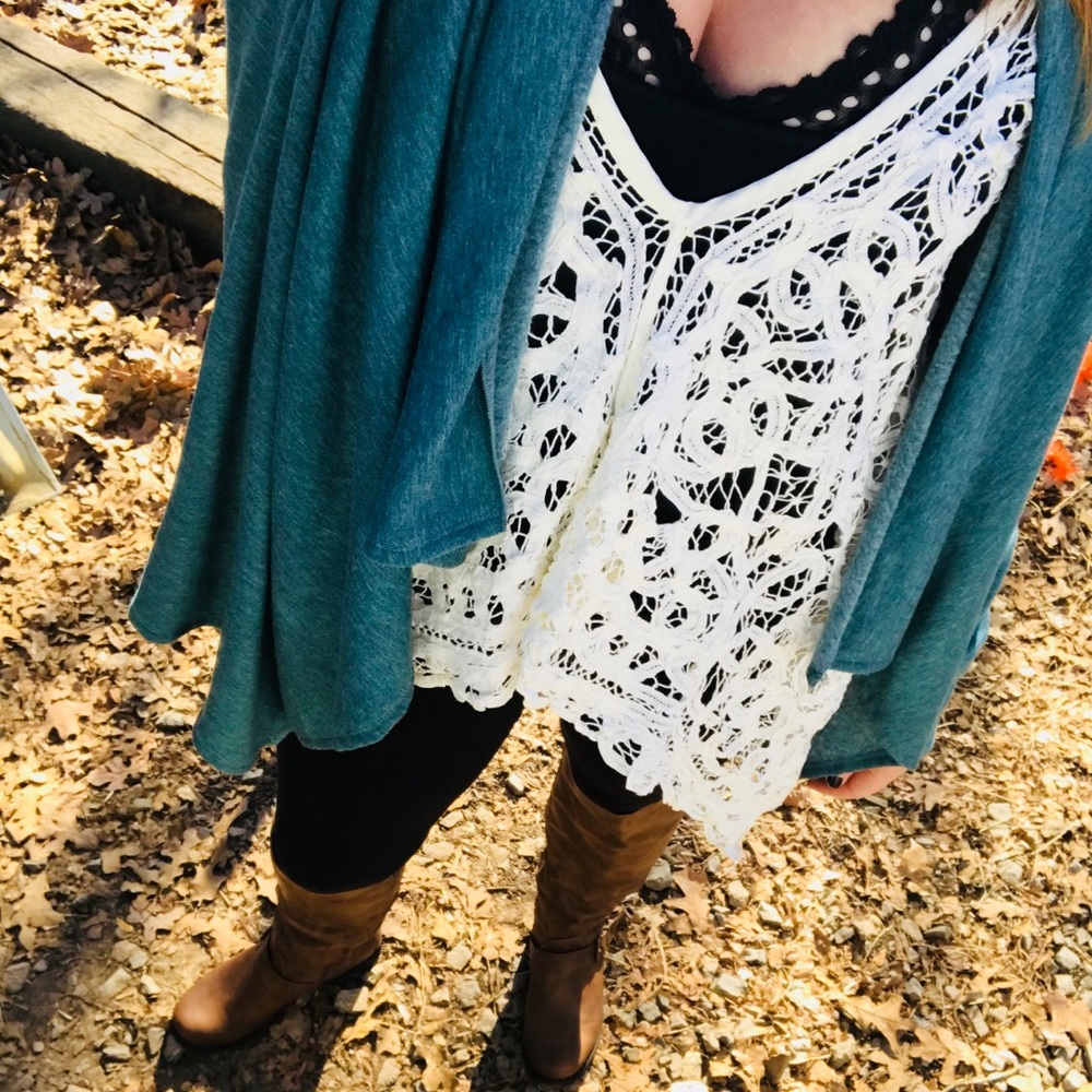 Free People lace/crochet top.