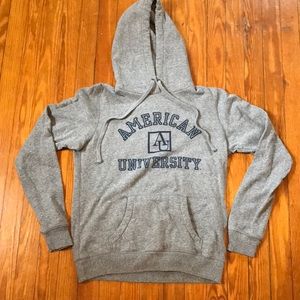 American University Grey Hoodie Sweatshirt Small