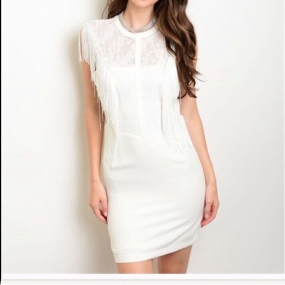 White Fringe Dress BNWT, RARE 🌸🎁 - Picture 4 of 4