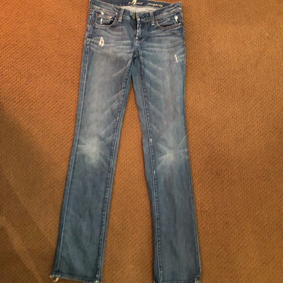 7 FOR ALL MANKIND STRAIGHT LEG LIGHT WASH JEANS❤️ - Picture 1 of 3