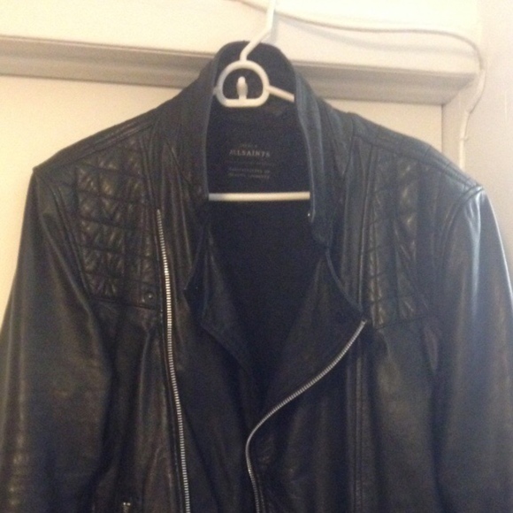 ALL SAINTS MENS LARGE MOTORCYCLE JACKET - Picture 1 of 5