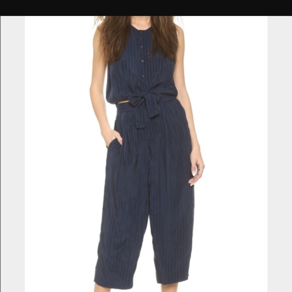 Club Monaco silk navy jumpsuit