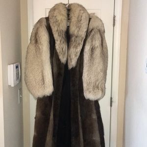 A  vintage Muskrat and Fox Fur Coat