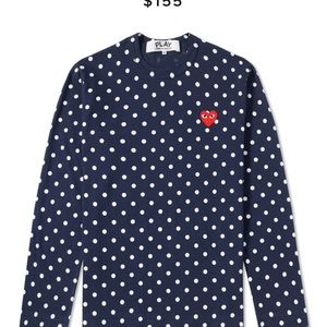 COMME DES GARCONS PLAY LONG SLEEVE POLKA DOT TEE