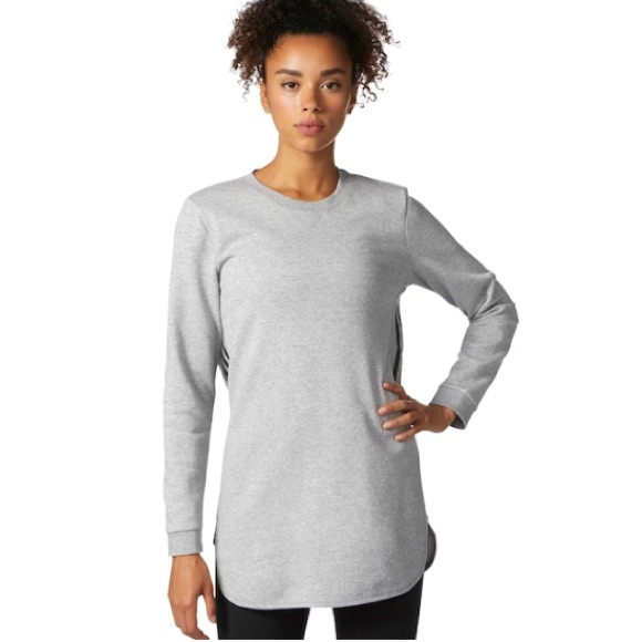 Adidas Signature 3 stripe Long Sweatshirt NWT Sz S - Picture 1 of 4