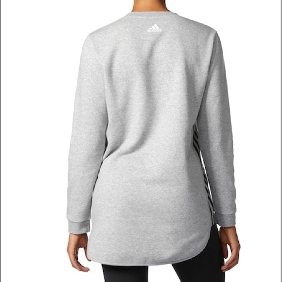 Adidas Signature 3 stripe Long Sweatshirt NWT Sz S - Picture 2 of 4