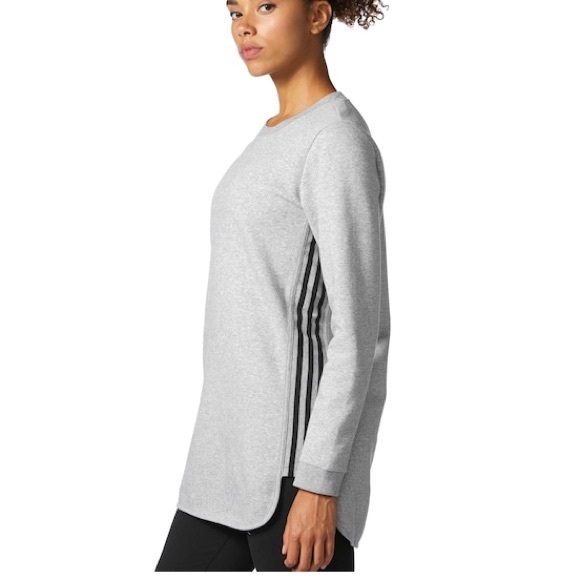 Adidas Signature 3 stripe Long Sweatshirt NWT Sz S - Picture 3 of 4