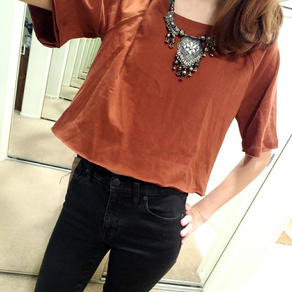 NWOT Rust/ Orange Crop Sweater Top