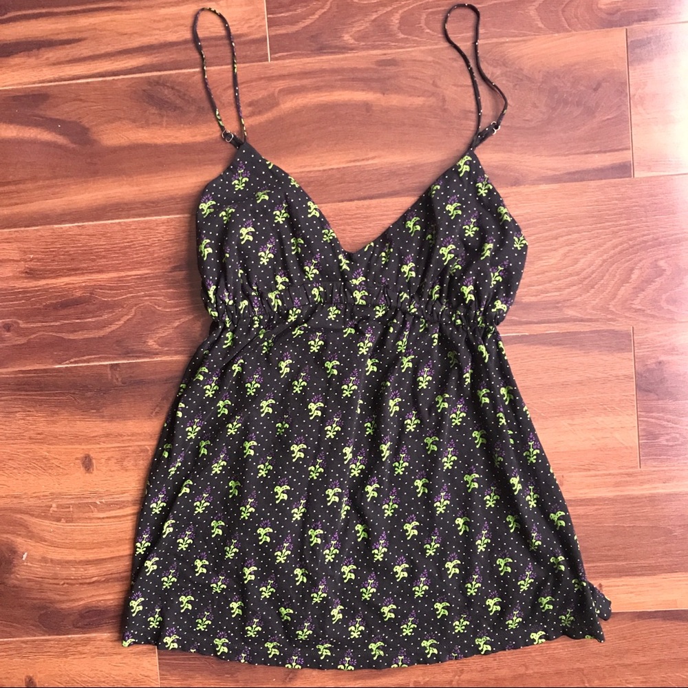 Free People floral babydoll tank top