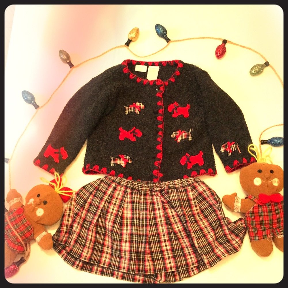 Adorable holiday set! Sweater and skirt. 18 months