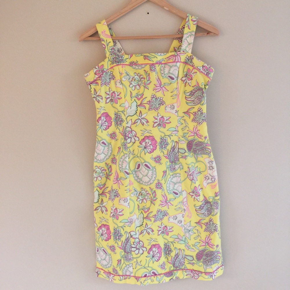 Tibi Yellow Floral Shift Dress