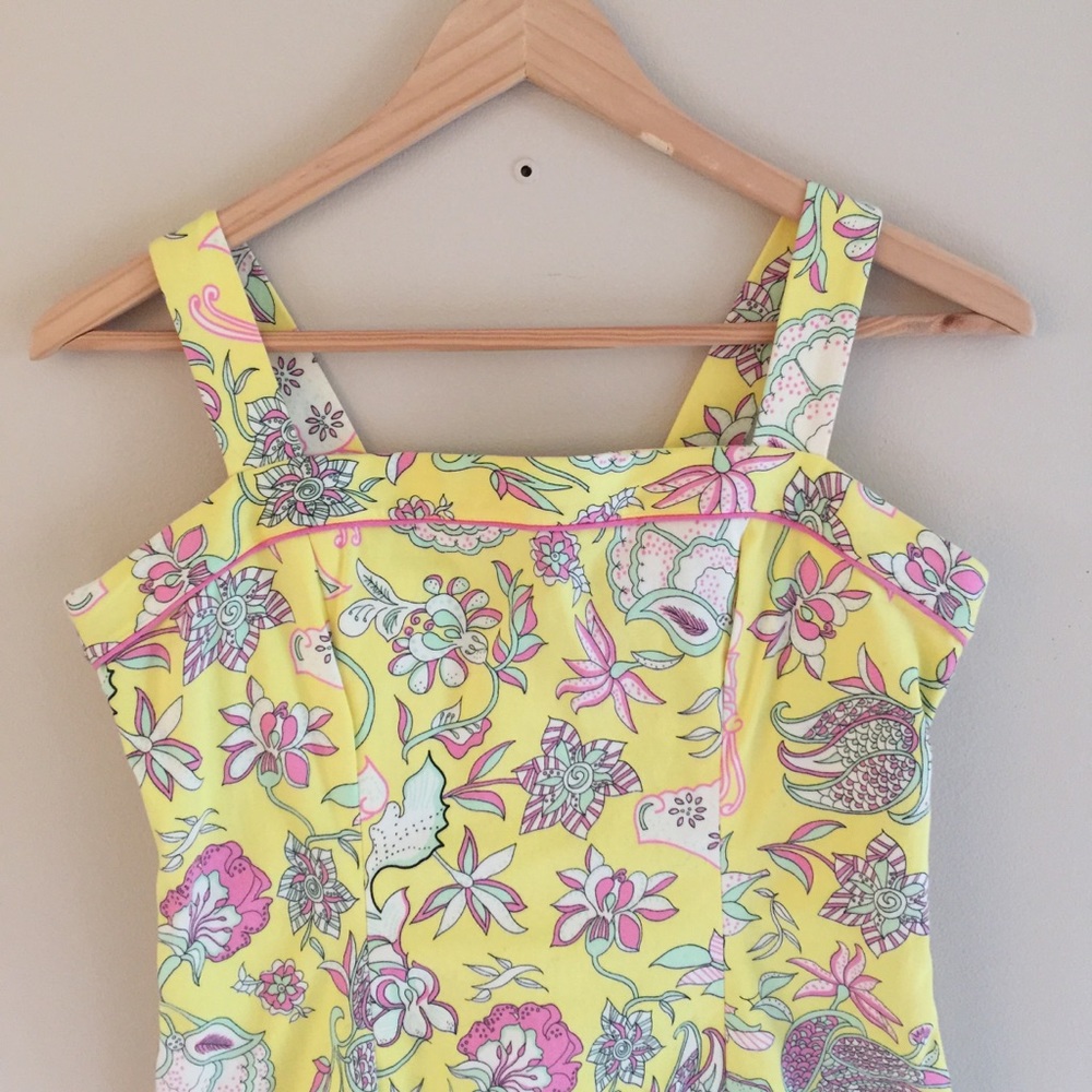 Tibi Yellow Floral Shift Dress - Picture 2 of 7