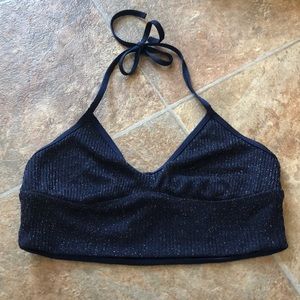 Navy Halter Glitter Aerie Bralette