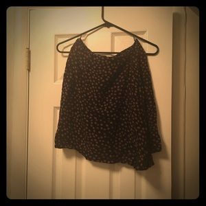 Vintage black and brown polka dot skirt size S