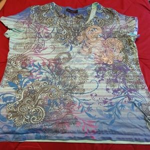 Paisley blue print t-shirt