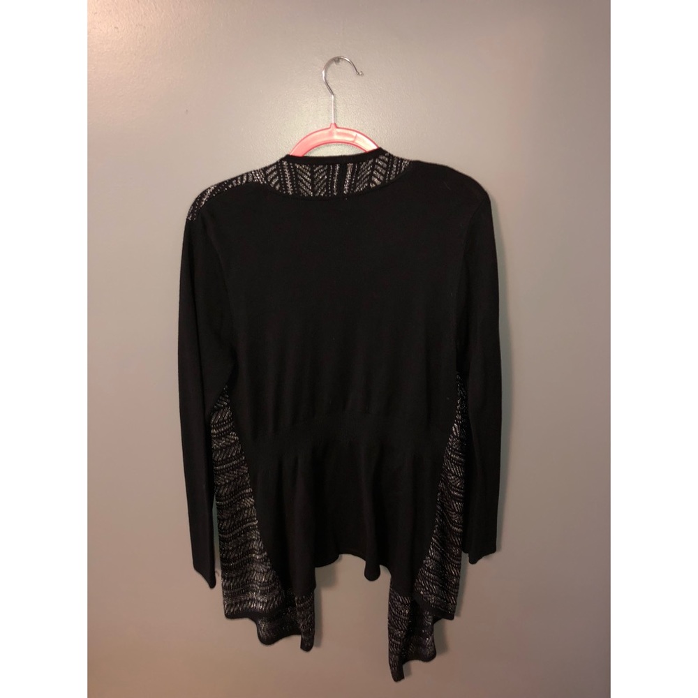 WHBM - LONG SLEEVE LUREX BLACK COVERUP SWEATER - Picture 4 of 4