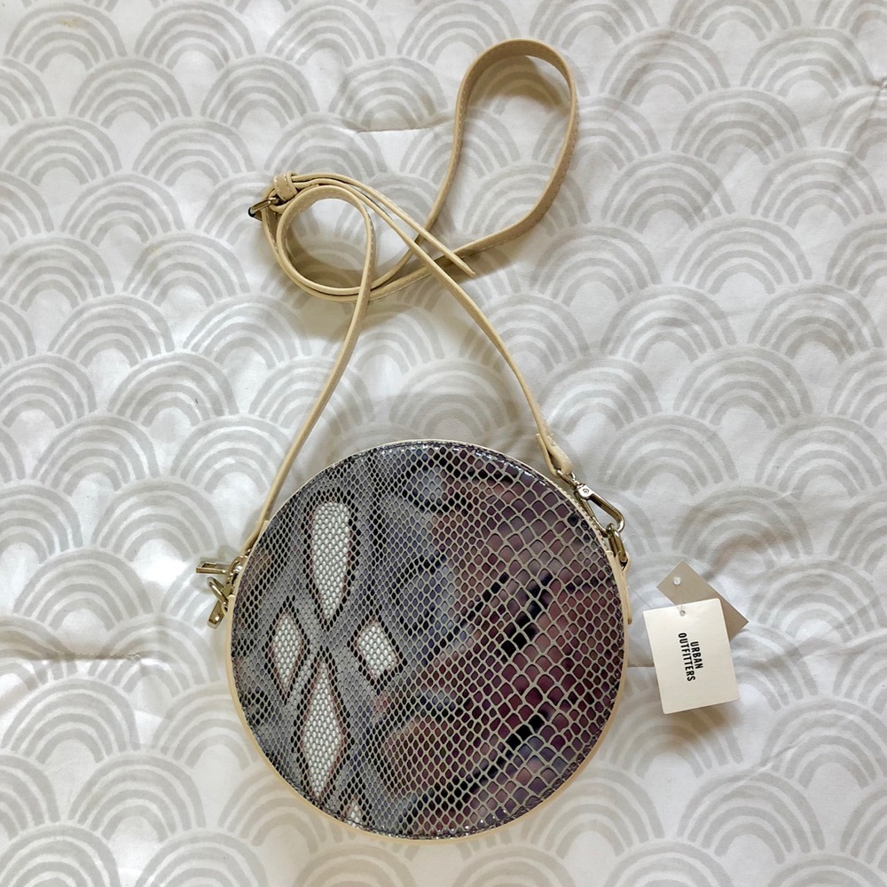 NWT Round Python Snakeskin Crossbody Bag