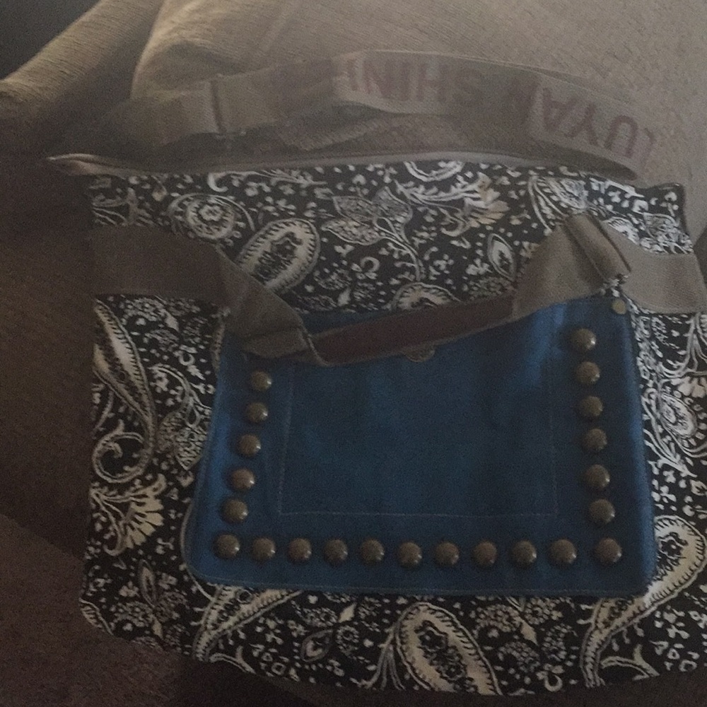 CLOTH AN FAUX LEATHER PURSE NEW - Picture 5 of 8