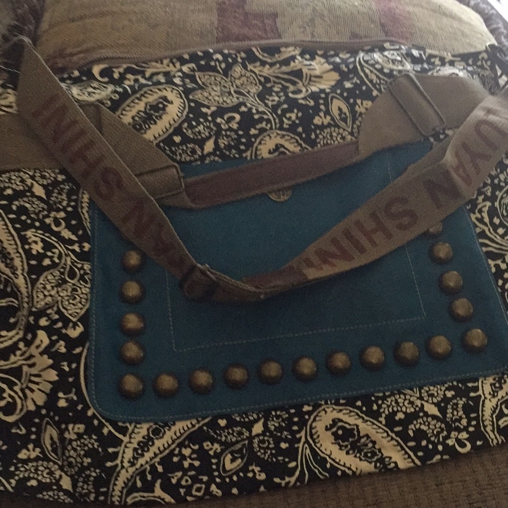 CLOTH AN FAUX LEATHER PURSE NEW - Picture 3 of 8