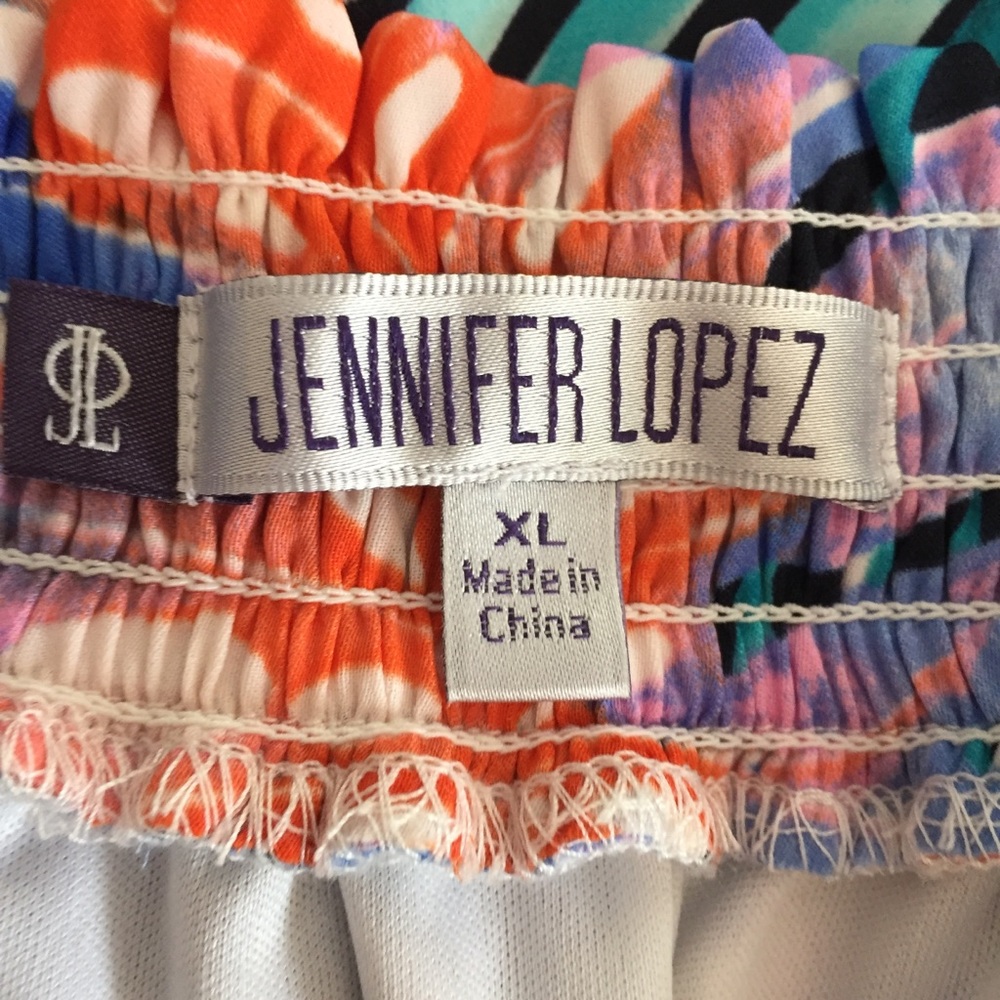 NWT JLO Size XL Tropical Off Shoulder Dress - Picture 4 of 5