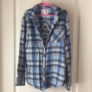 Kids blue plaid shirt