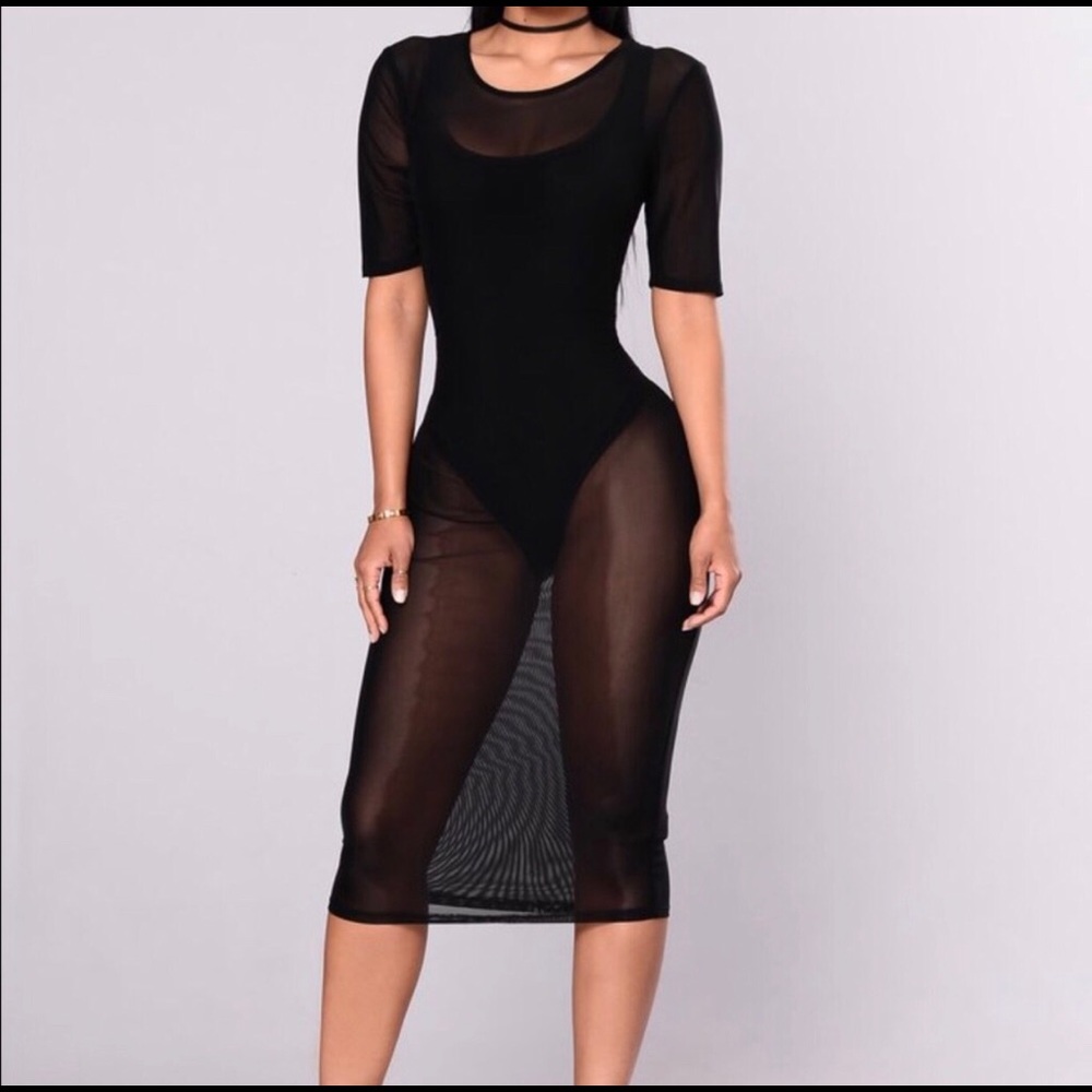 NWT Mesh Dress With Bodysuit