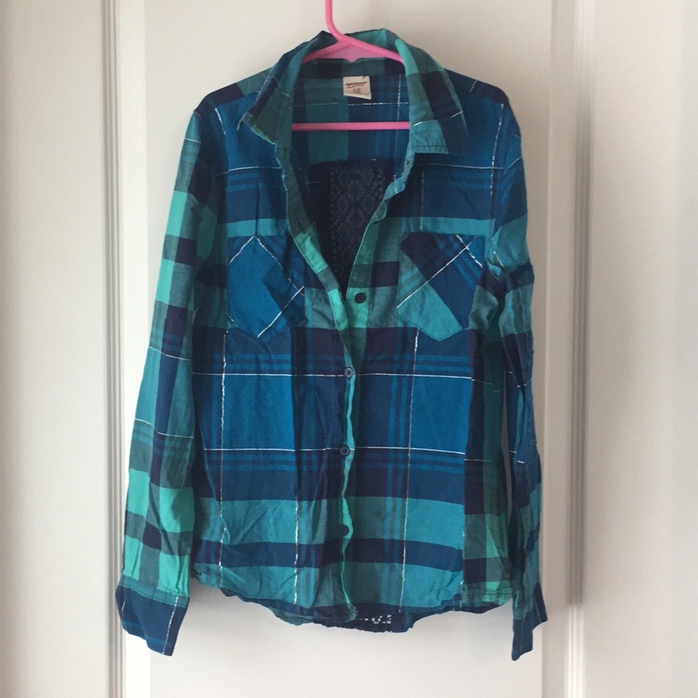 Kids blue plaid shirt