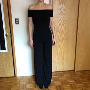 Lulus Off Shoulder Jumpsuit Black