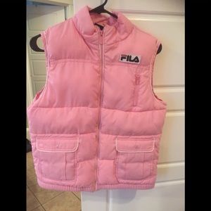 Girls pink Fila vest size L