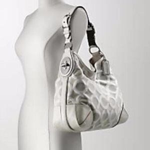 Coach White Canvas Hobo