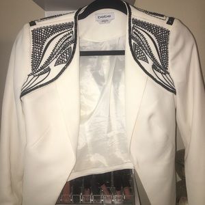Size 00 beaded white blazer from BEBE