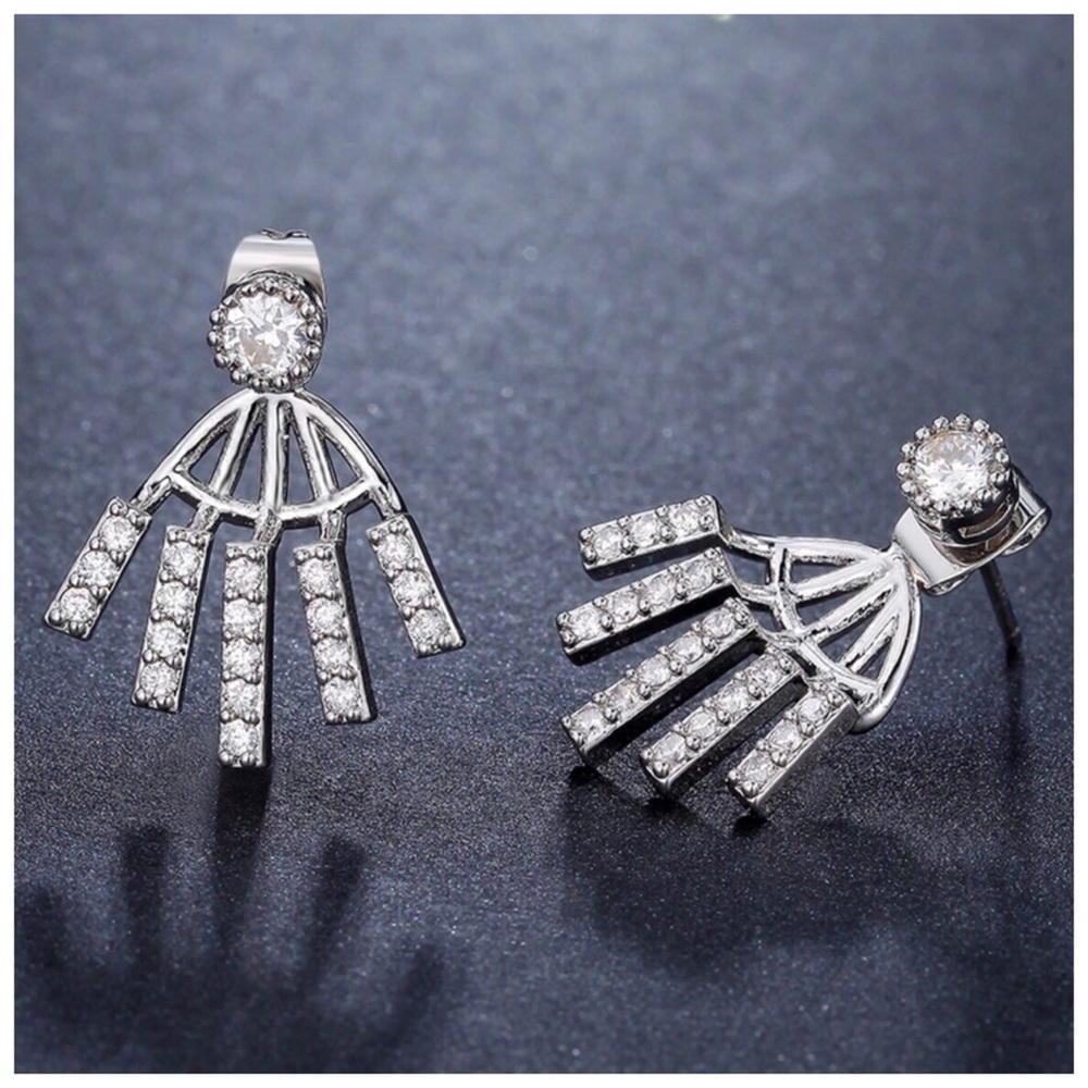 Swarovski Crystals Jacket Earrings The Alika - Picture 3 of 5